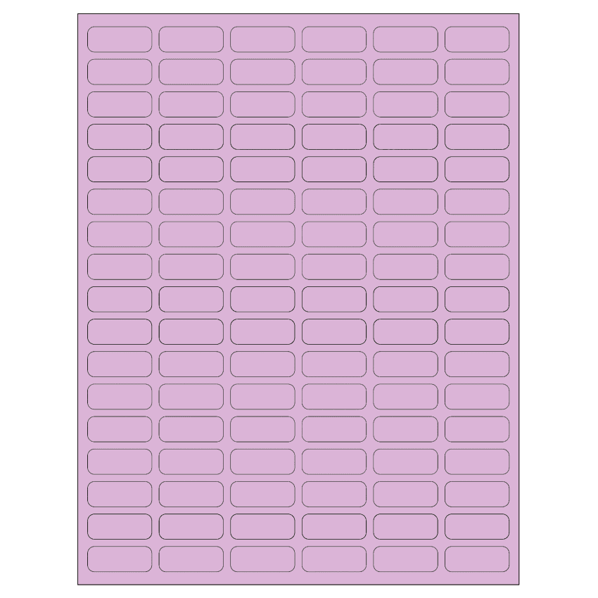 1.25" x 0.5" Pastel Purple Rectangular Sheet Labels