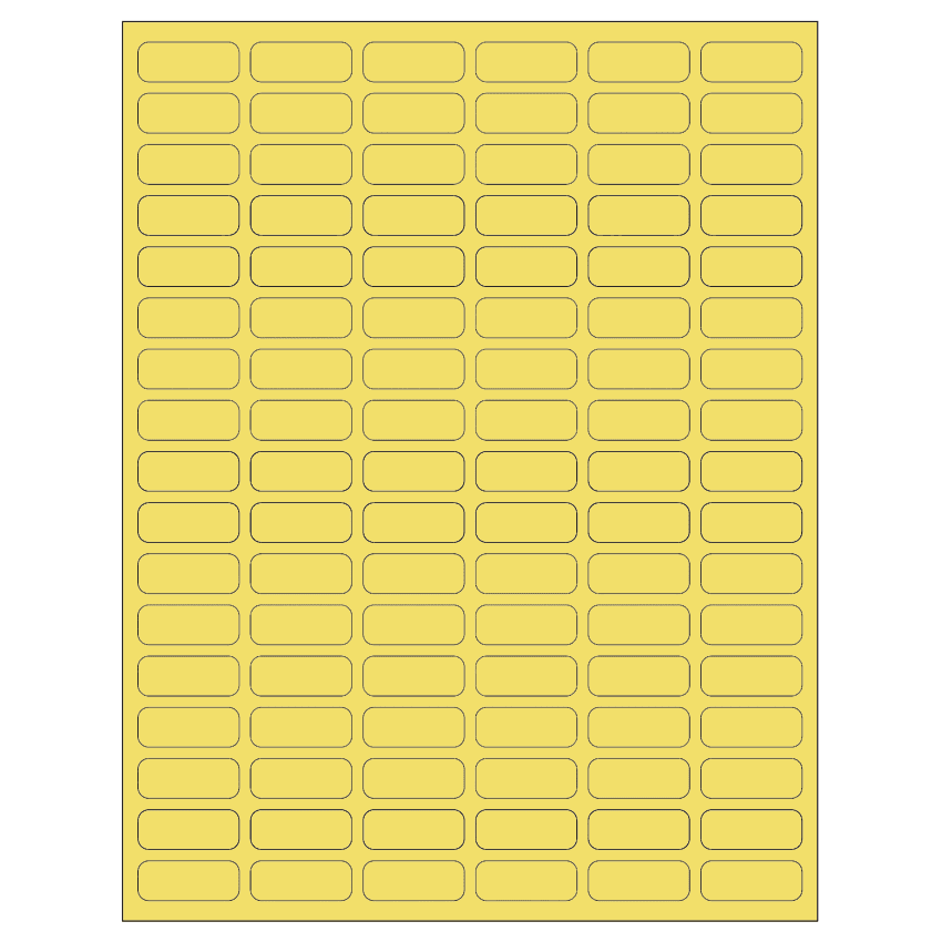 1.25" x 0.5" Pastel Yellow Rectangular Sheet Labels