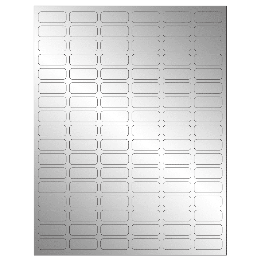 1.25" x 0.5" Silver Foil Rectangular Sheet Labels
