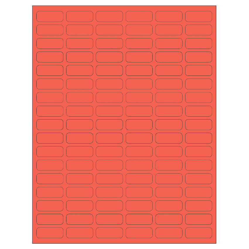 1.25" x 0.5" Red Rectangular Sheet Labels