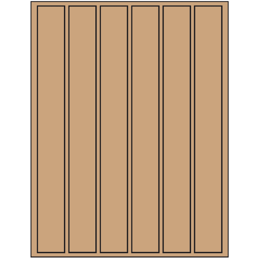 1.18" x 10.6" Brown Kraft Rectangular Sheet Labels