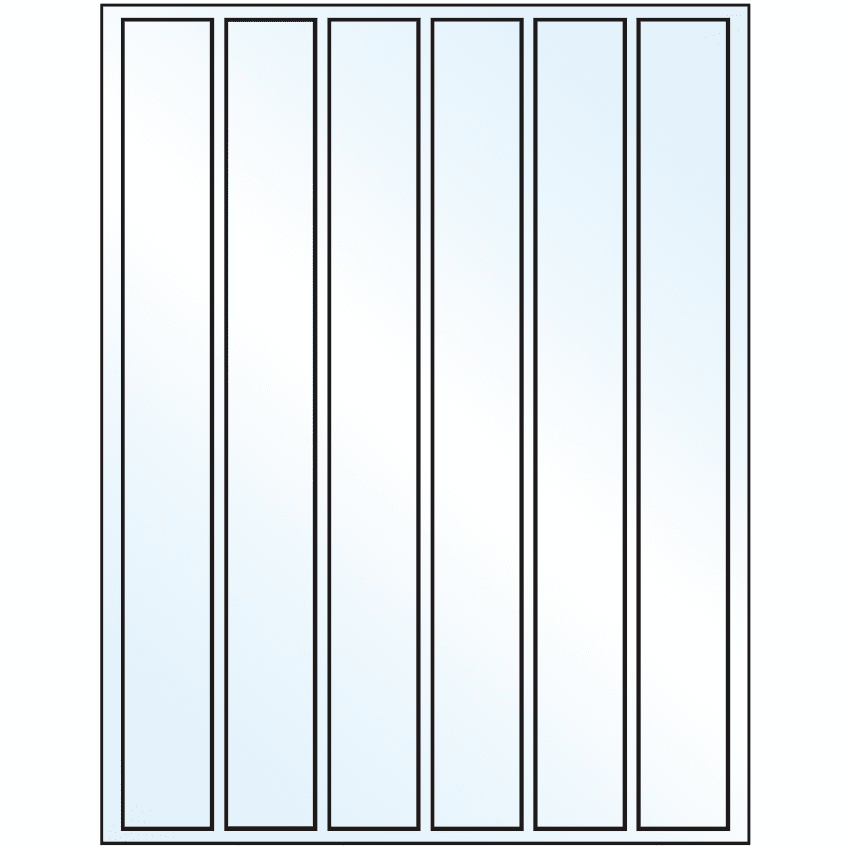 1.18" x 10.6" Crystal Clear Rectangular Sheet Labels