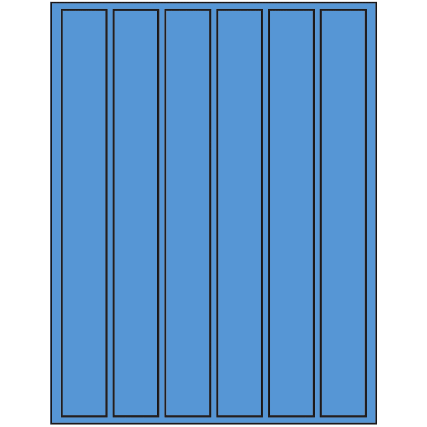1.18" x 10.6" Fluorescent Blue Rectangular Sheet Labels
