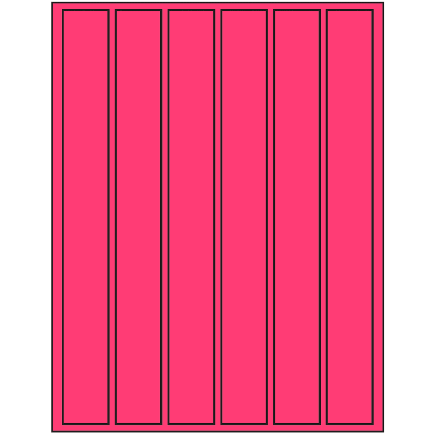 1.18" x 10.6" Fluorescent Pink Rectangular Sheet Labels
