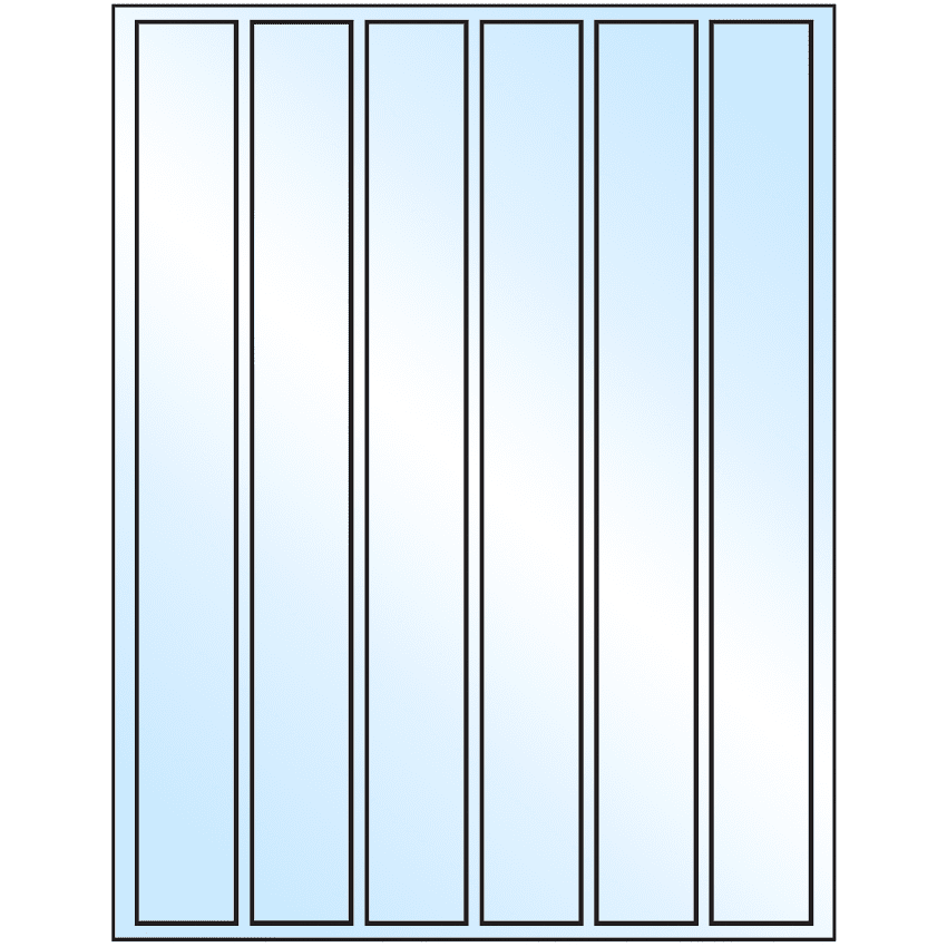 1.18" x 10.6" White Premium High Gloss Rectangular Sheet Labels