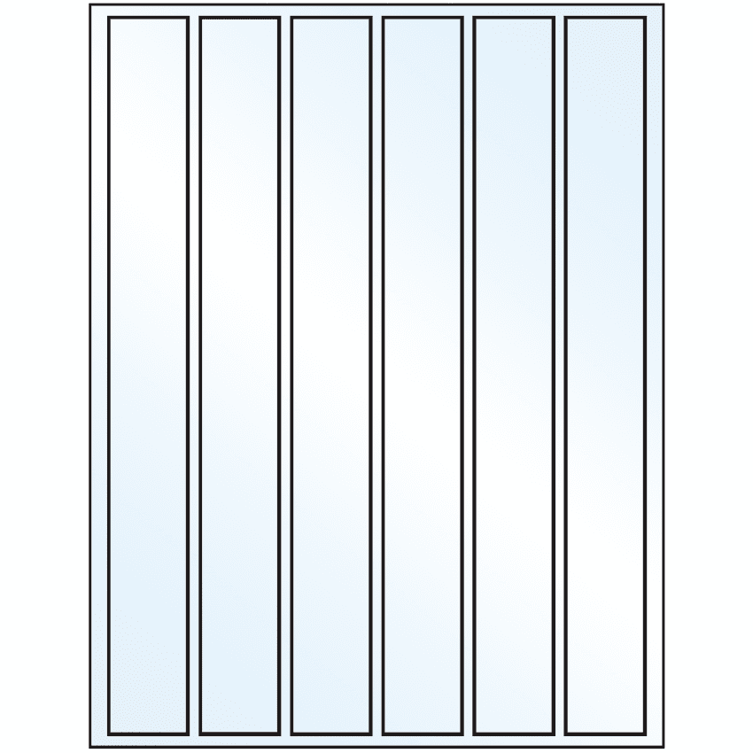 1.18" x 10.6" White Mid Gloss Rectangular Sheet Labels