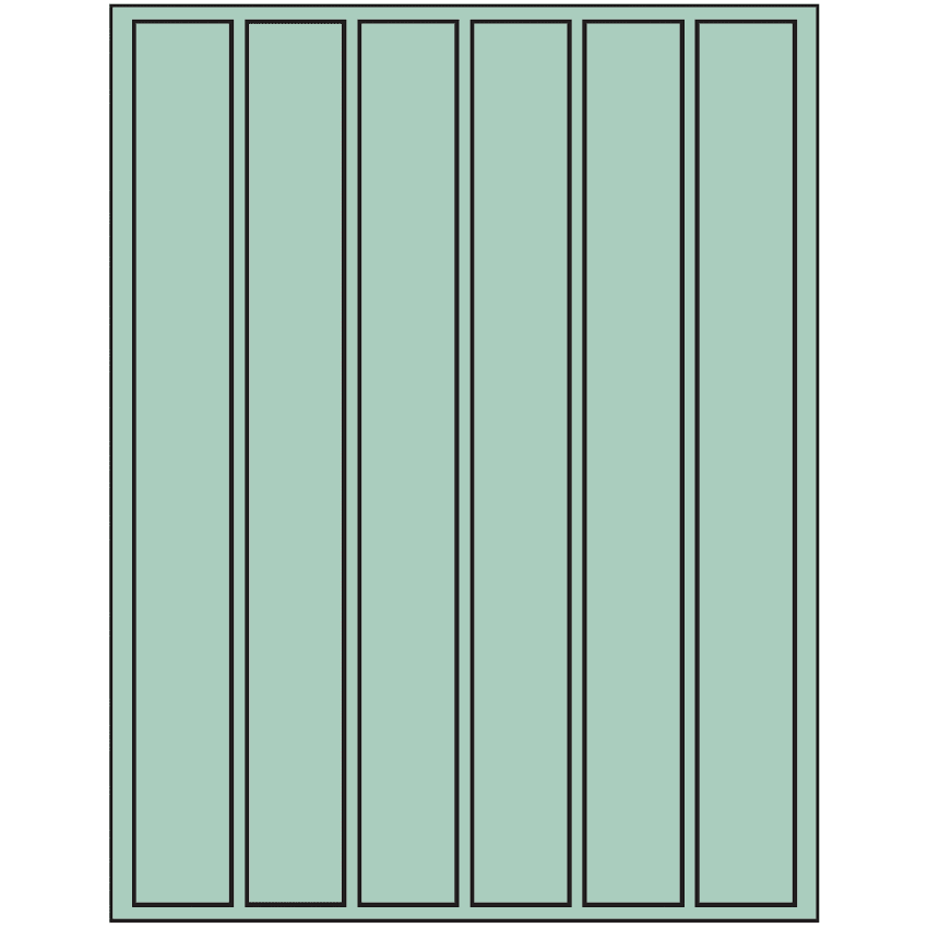 1.18" x 10.6" Pastel Green Rectangular Sheet Labels