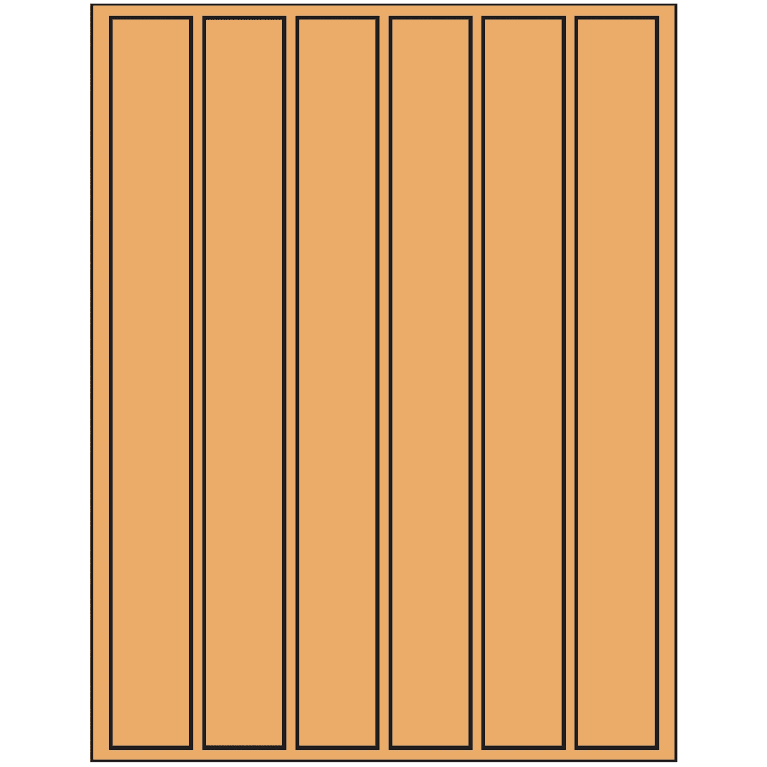 1.18" x 10.6" Pastel Orange Rectangular Sheet Labels