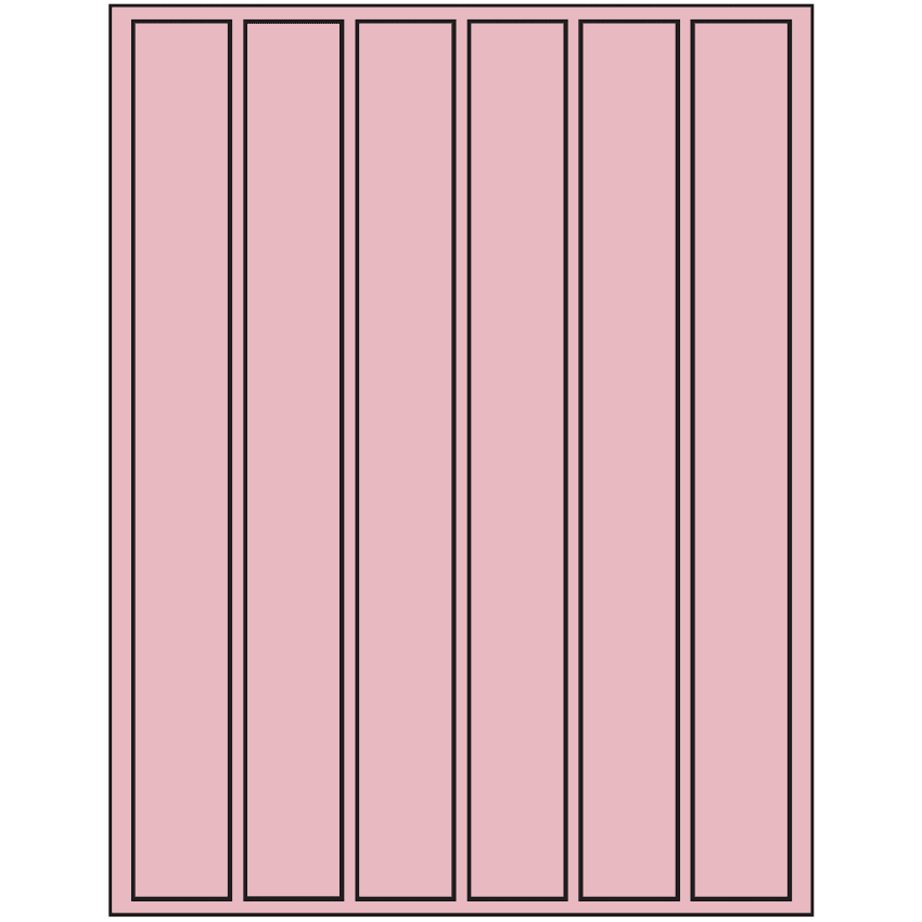 1.18" x 10.6" Pastel Pink Rectangular Sheet Labels