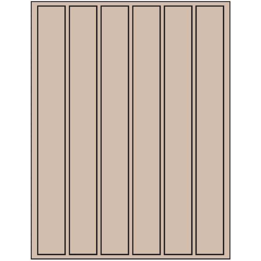 1.18" x 10.6" Pastel Tan Rectangular Sheet Labels