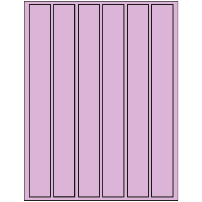 1.18" x 10.6" Pastel Purple Rectangular Sheet Labels