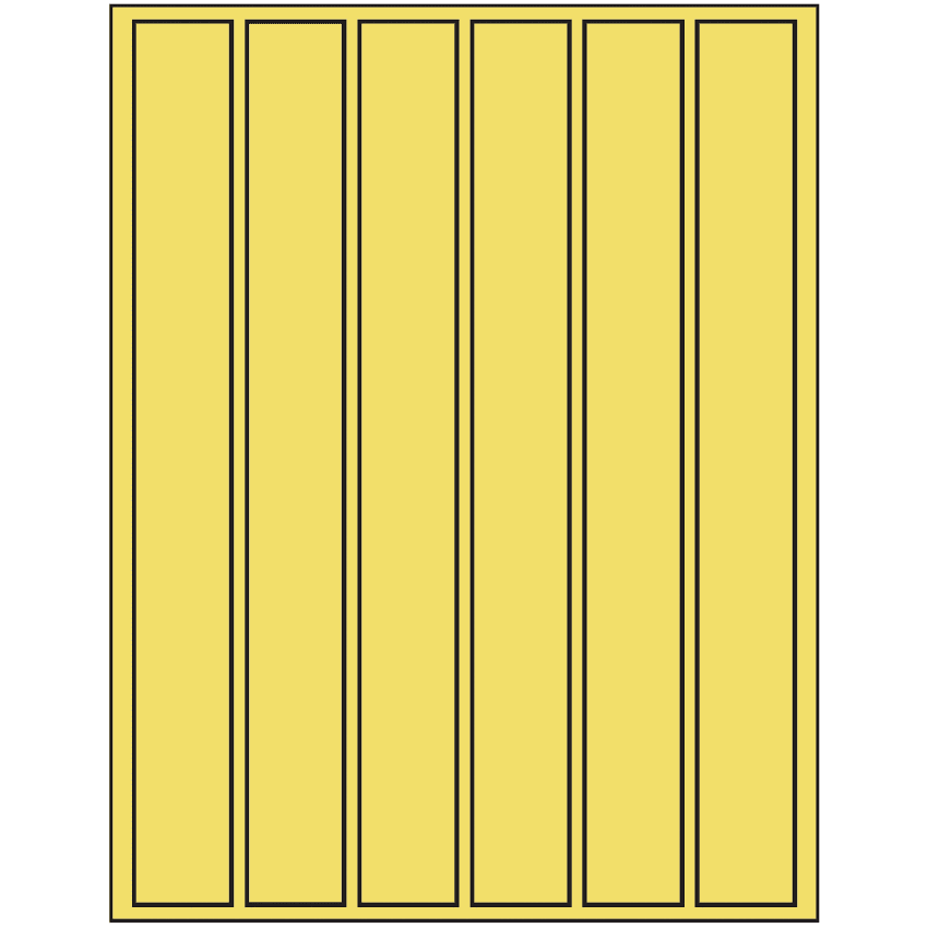 1.18" x 10.6" Pastel Yellow Rectangular Sheet Labels