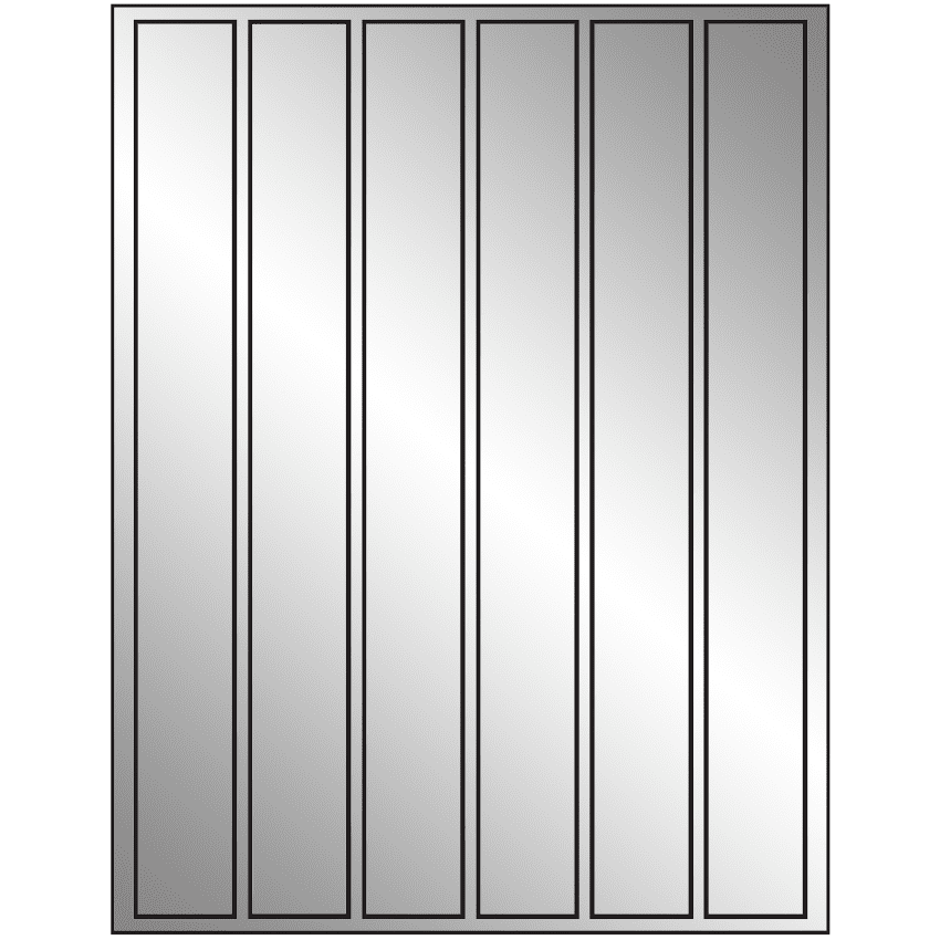 1.18" x 10.6" Silver Foil Rectangular Sheet Labels