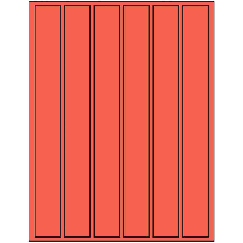 1.18" x 10.6" Red Rectangular Sheet Labels