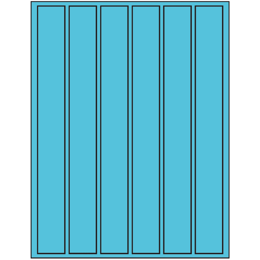 1.18" x 10.6" Turquoise Rectangular Sheet Labels