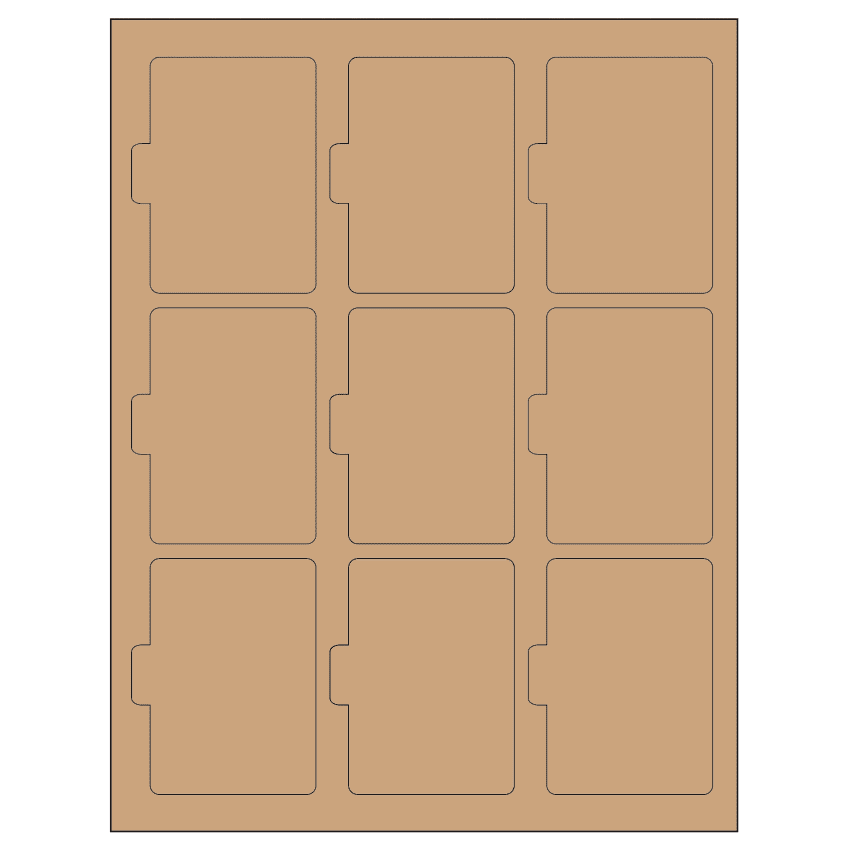 2.5135" x 3.2152" Brown Kraft Sheet Labels