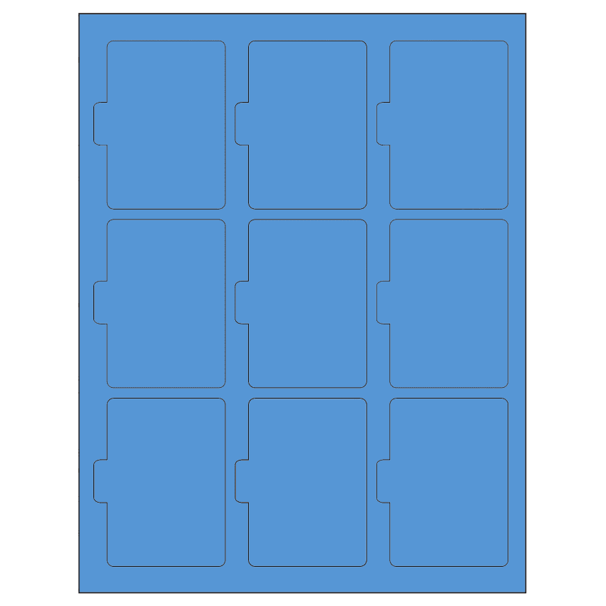 2.5135" x 3.2152" Fluorescent Blue Sheet Labels