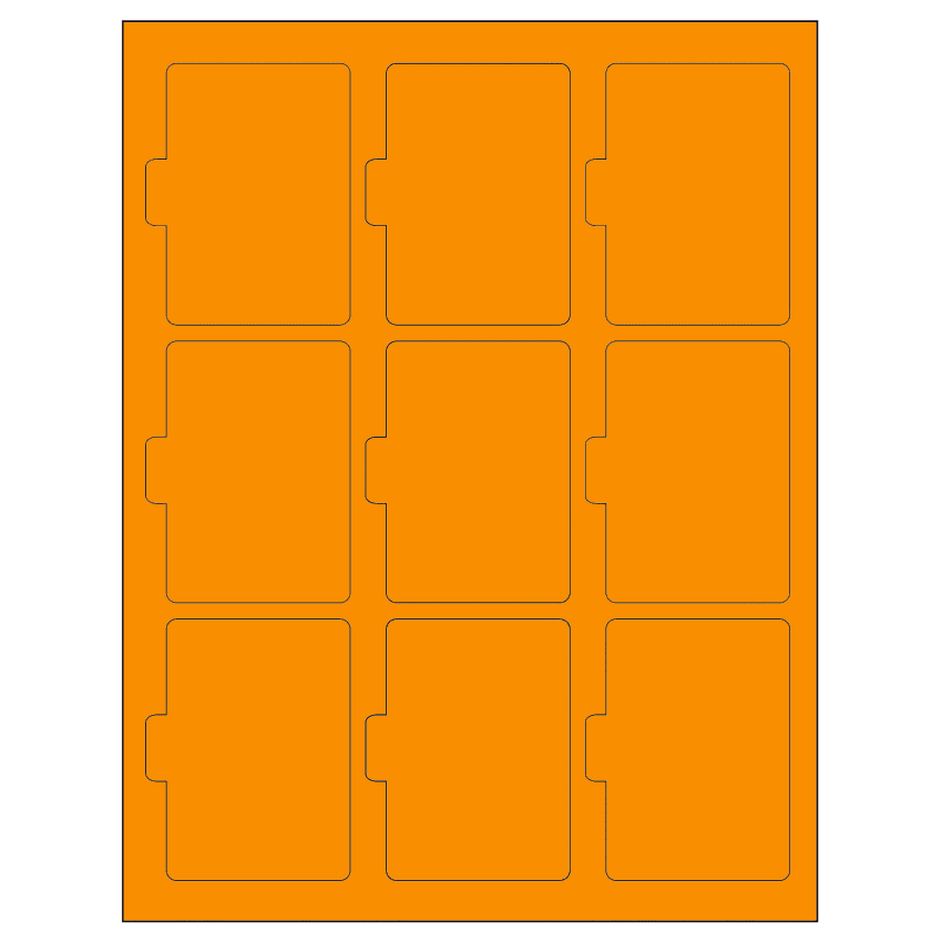 2.5135" x 3.2152" Fluorescent Orange Sheet Labels