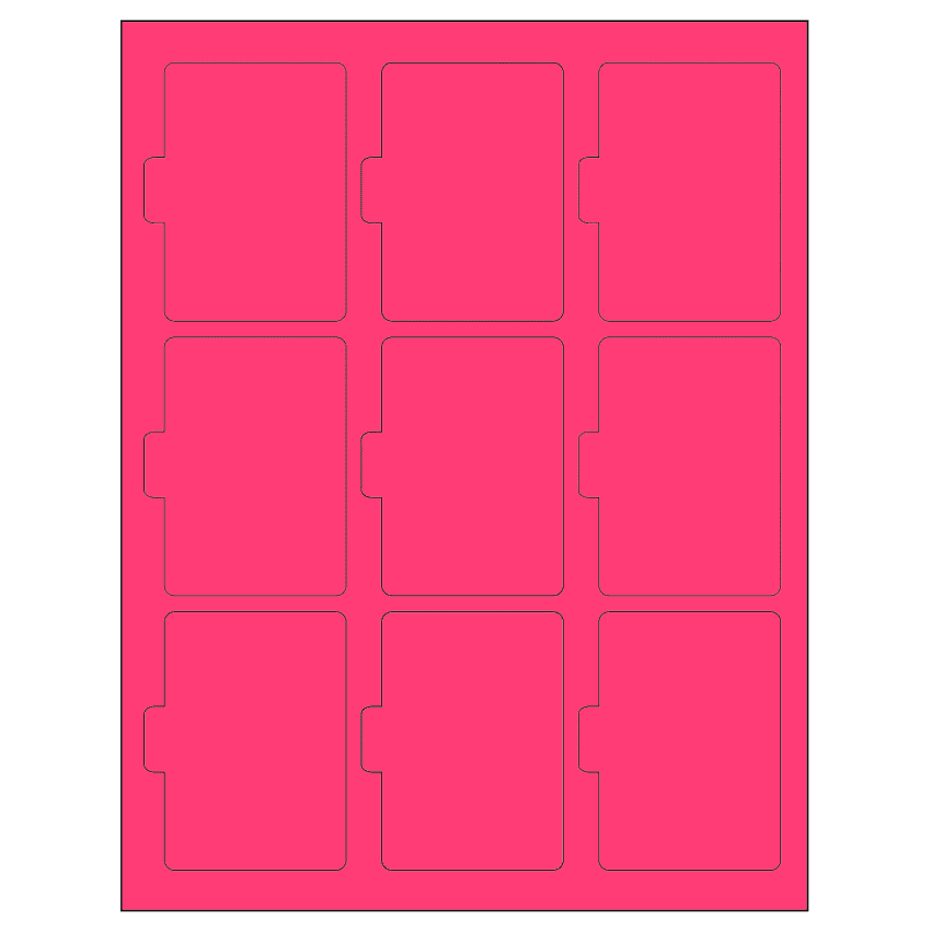 2.5135" x 3.2152" Fluorescent Pink Sheet Labels