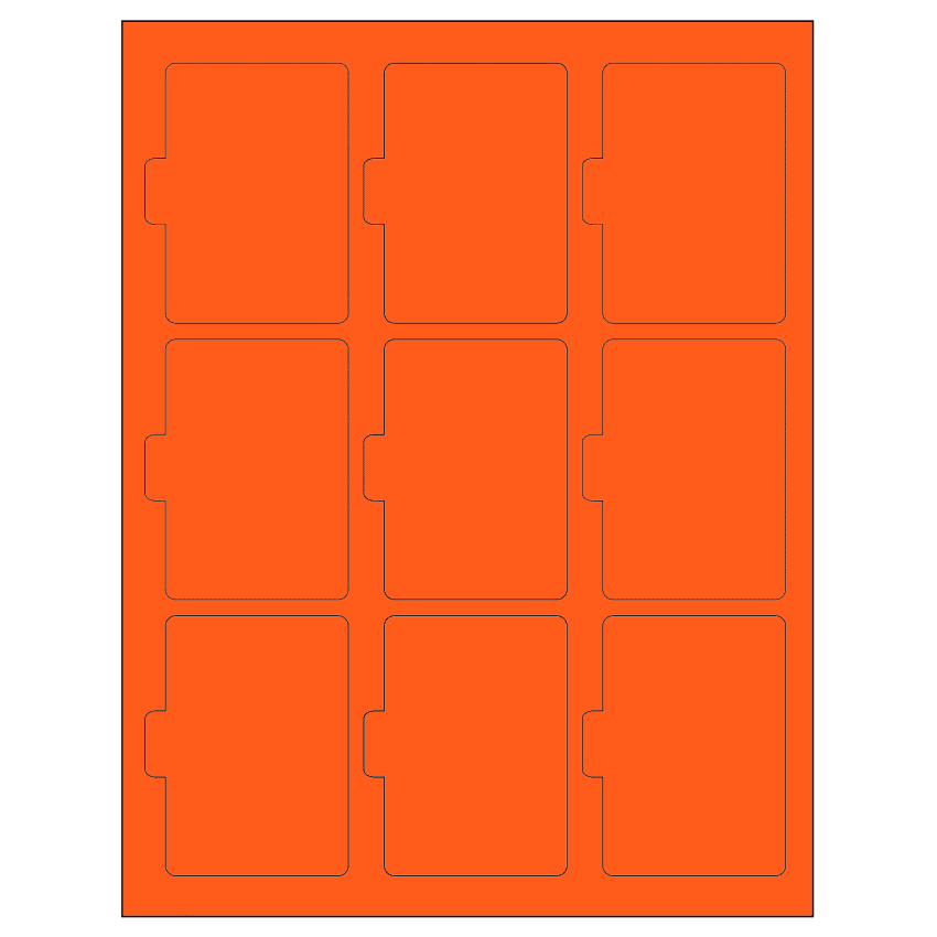 2.5135" x 3.2152" Fluorescent Red Sheet Labels