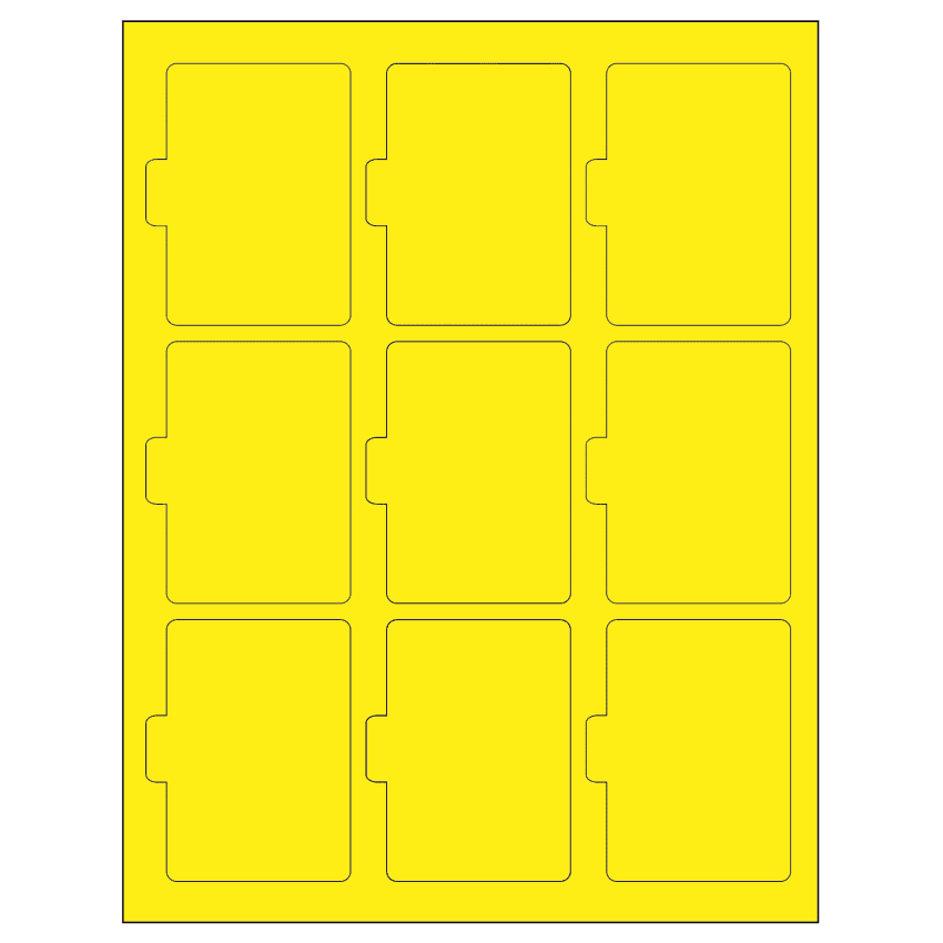 2.5135" x 3.2152" Fluorescent Yellow Sheet Labels