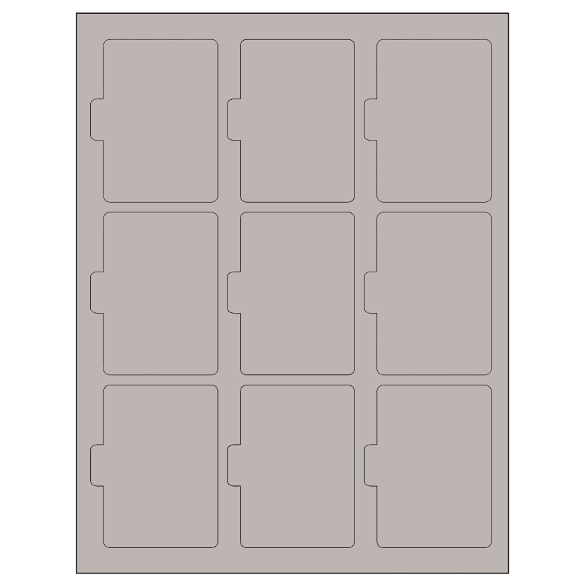 2.5135" x 3.2152" Gray Sheet Labels