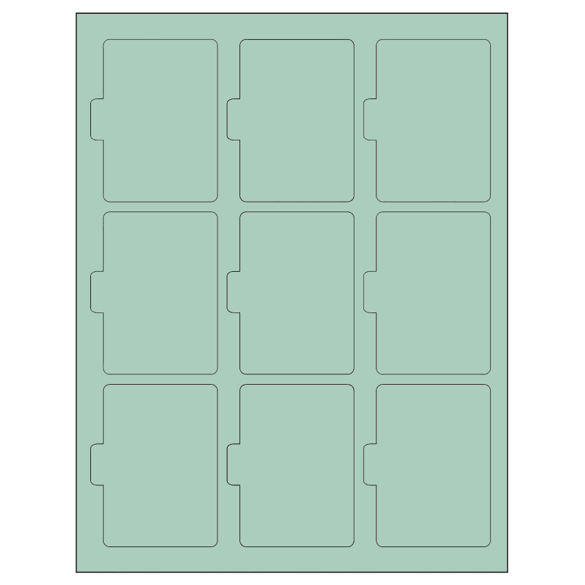 2.5135" x 3.2152" Pastel Green Sheet Labels