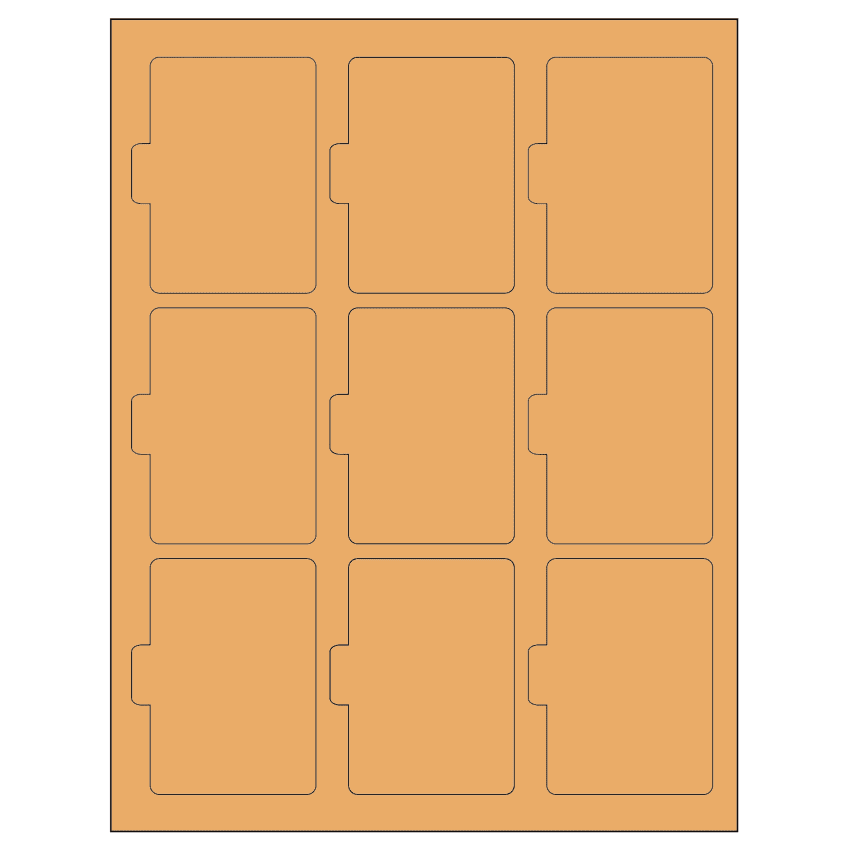 2.5135" x 3.2152" Pastel Orange Sheet Labels