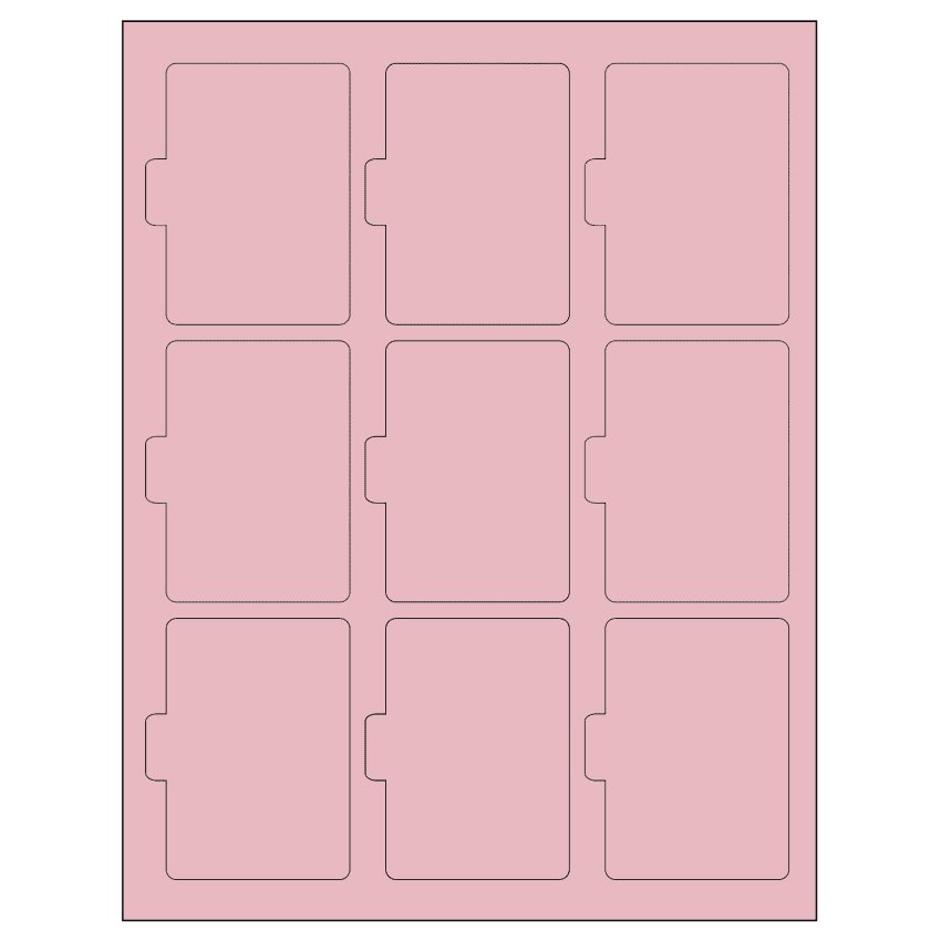 2.5135" x 3.2152" Pastel Pink Sheet Labels