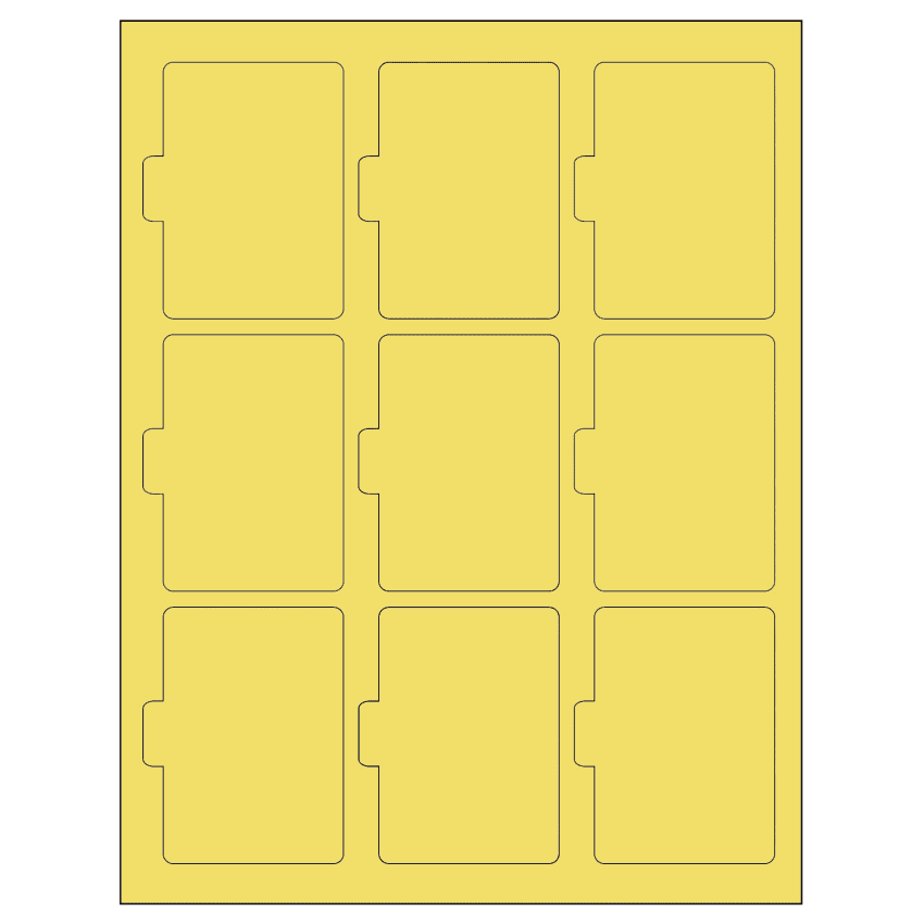 2.5135" x 3.2152" Pastel Yellow Sheet Labels