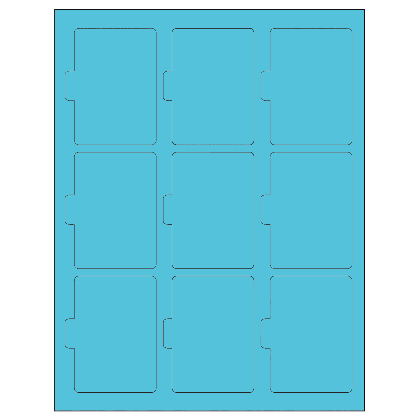 2.5135" x 3.2152" Turquoise Sheet Labels