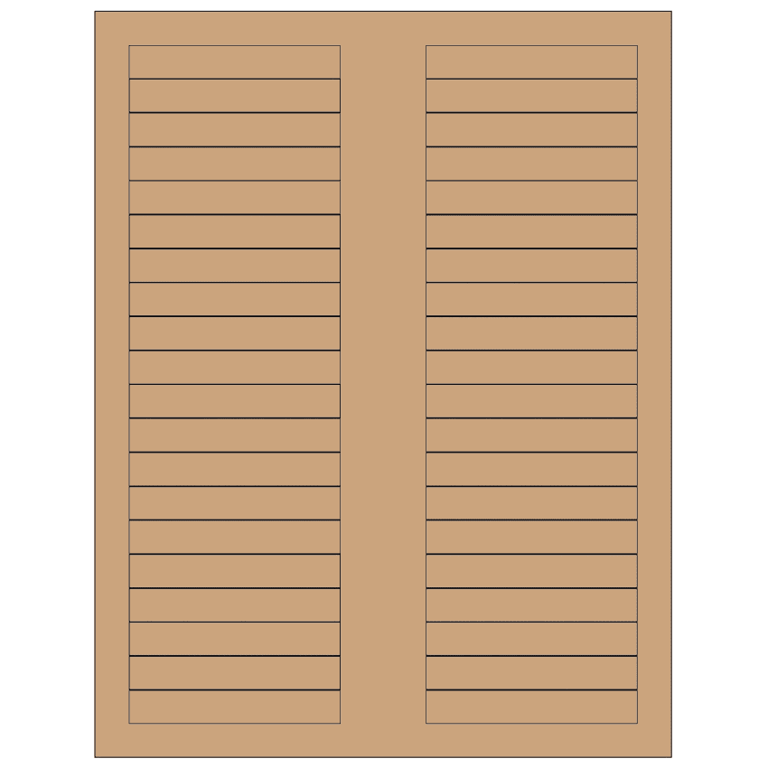 3.125" x 0.5" Brown Kraft Rectangular Sheet Labels