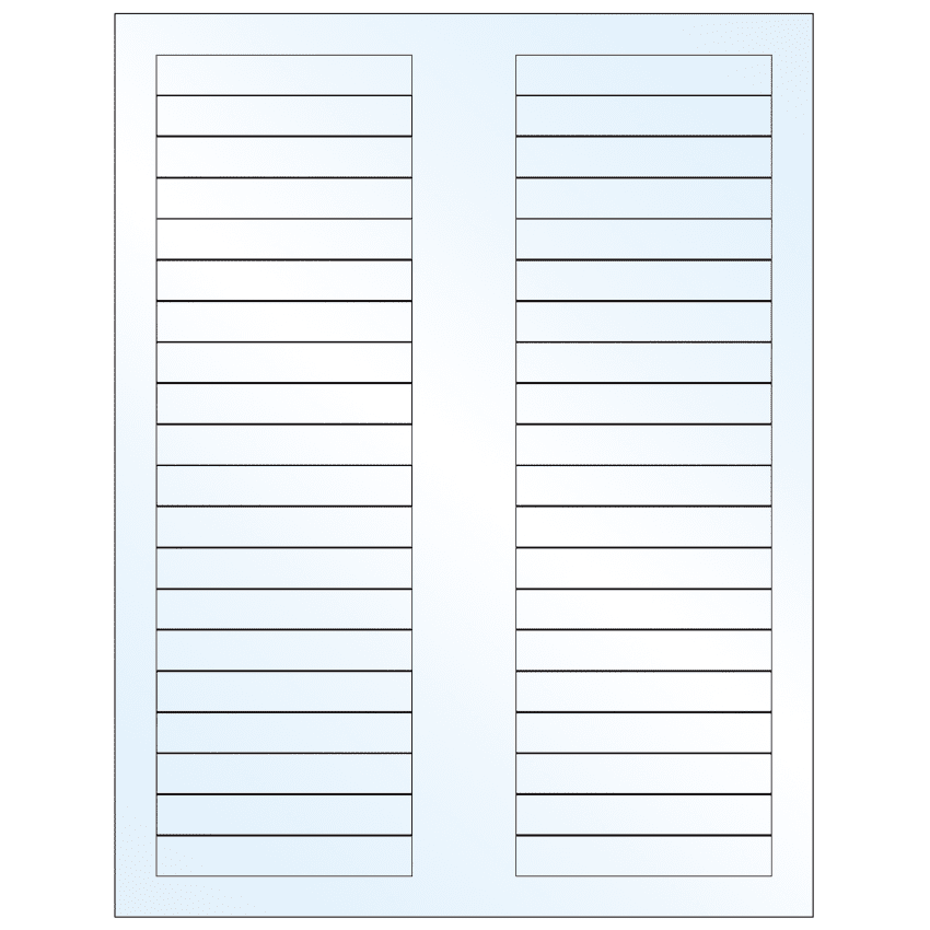 3.125" x 0.5" Crystal Clear Rectangular Sheet Labels