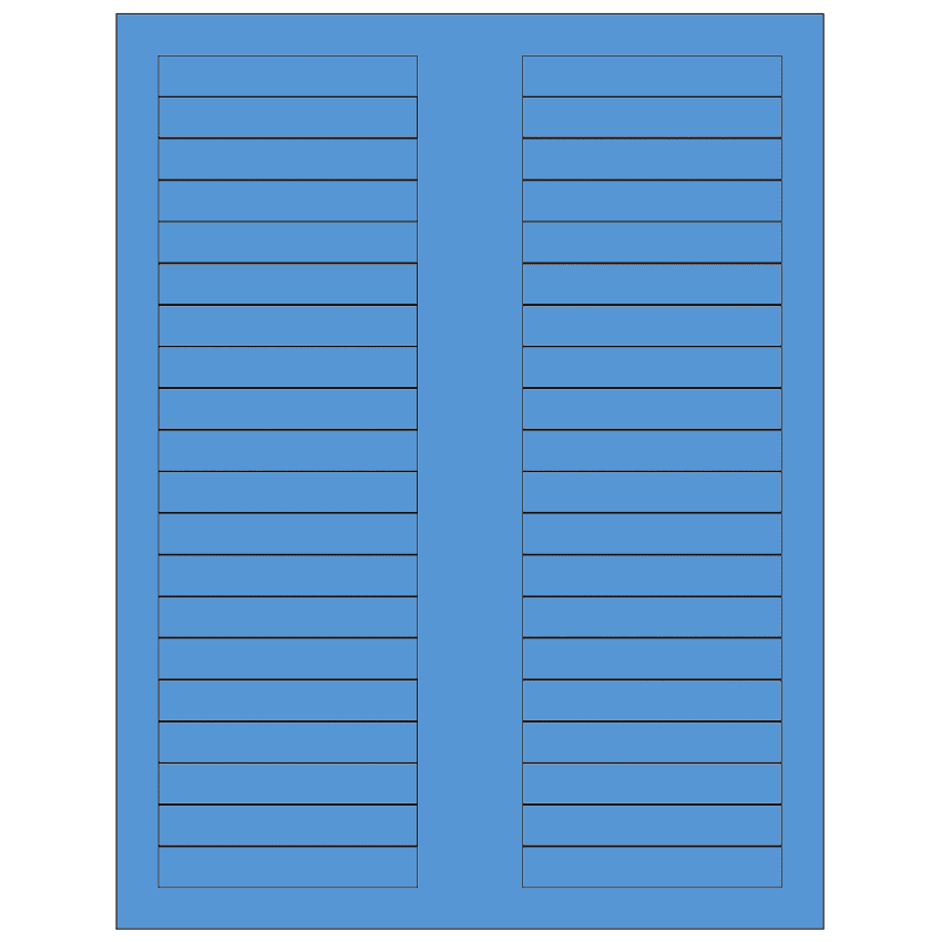 3.125" x 0.5" Fluorescent Blue Rectangular Sheet Labels