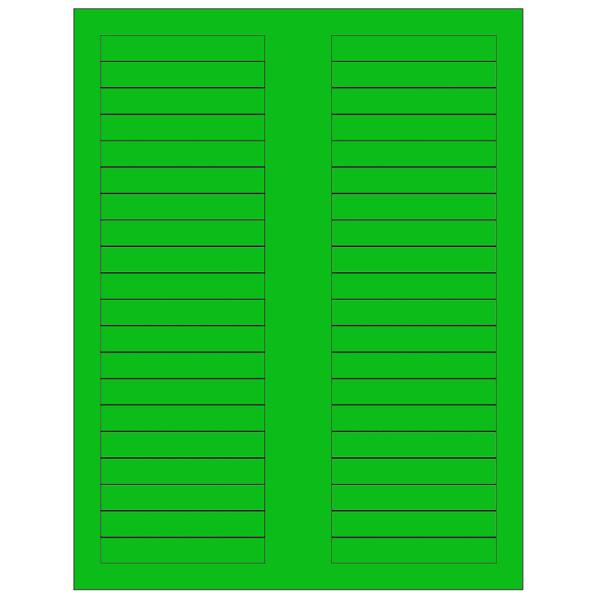 3.125" x 0.5" Fluorescent Green Rectangular Sheet Labels