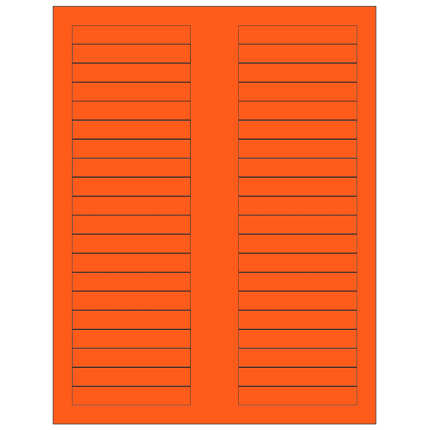 3.125" x 0.5" Fluorescent Red Rectangular Sheet Labels