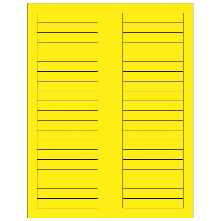3.125" x 0.5" Fluorescent Yellow Rectangular Sheet Labels