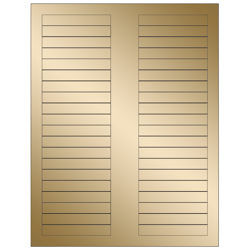 3.125" x 0.5" Gold Foil Rectangular Sheet Labels