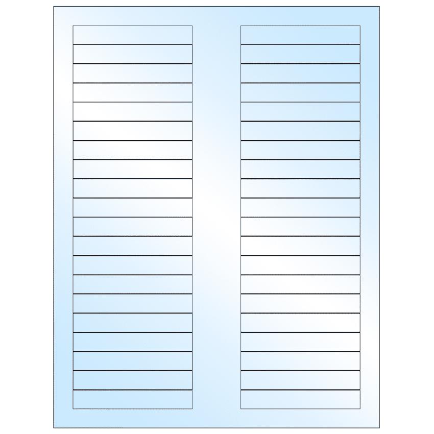 3.125" x 0.5" White Premium High Gloss Rectangular Sheet Labels