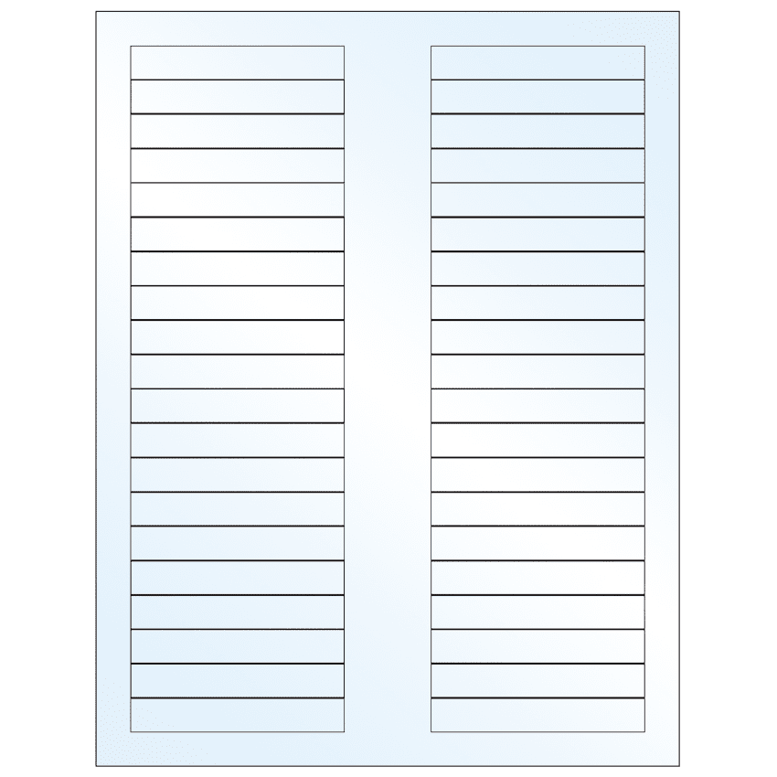3.125" x 0.5" White Mid Gloss Rectangular Sheet Labels