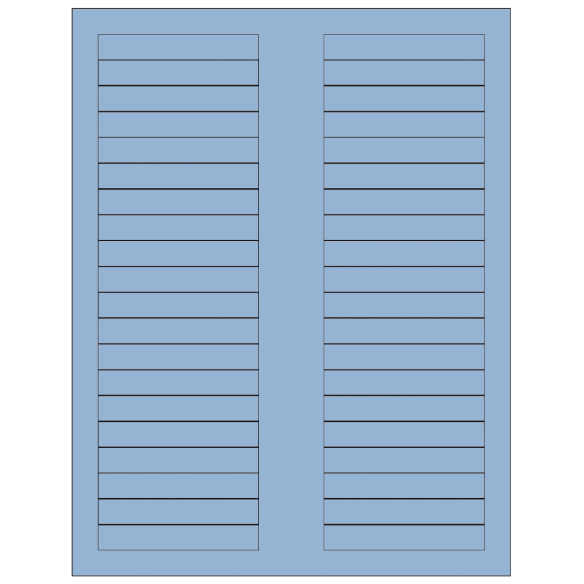 3.125" x 0.5" Pastel Blue Rectangular Sheet Labels