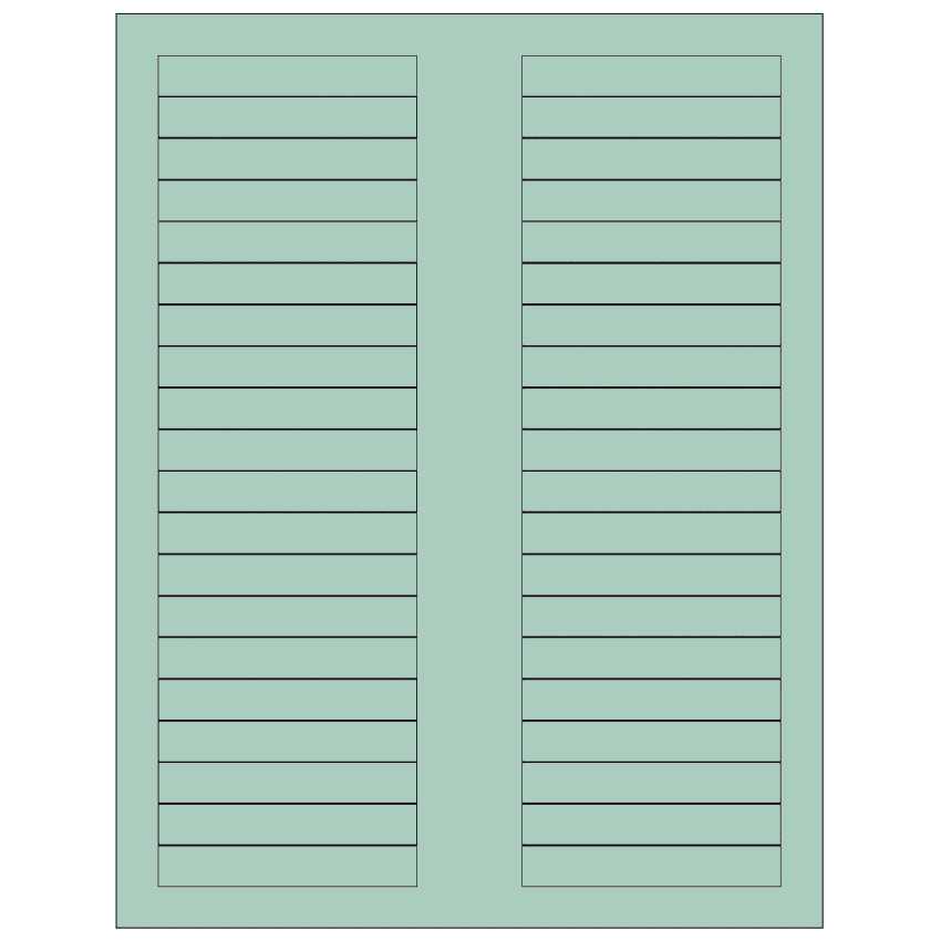 3.125" x 0.5" Pastel Green Rectangular Sheet Labels