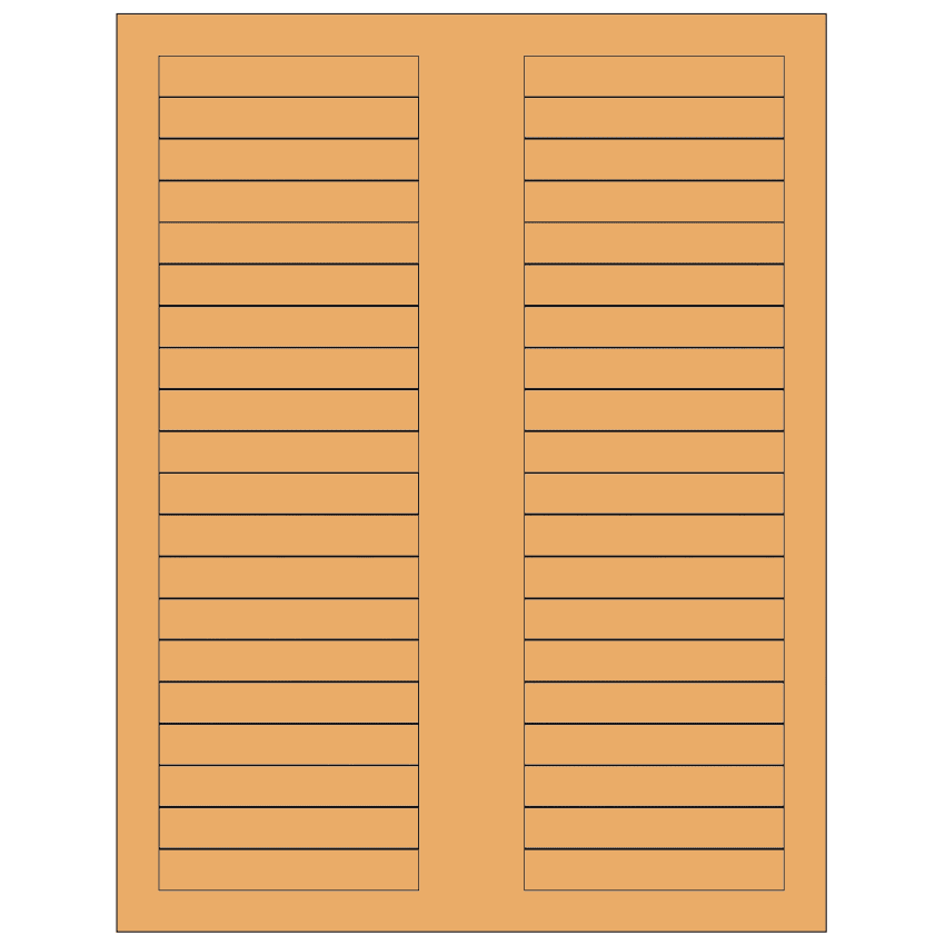3.125" x 0.5" Pastel Orange Rectangular Sheet Labels