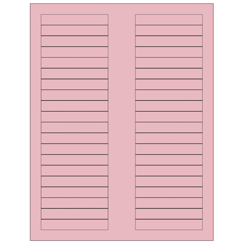 3.125" x 0.5" Pastel Pink Rectangular Sheet Labels