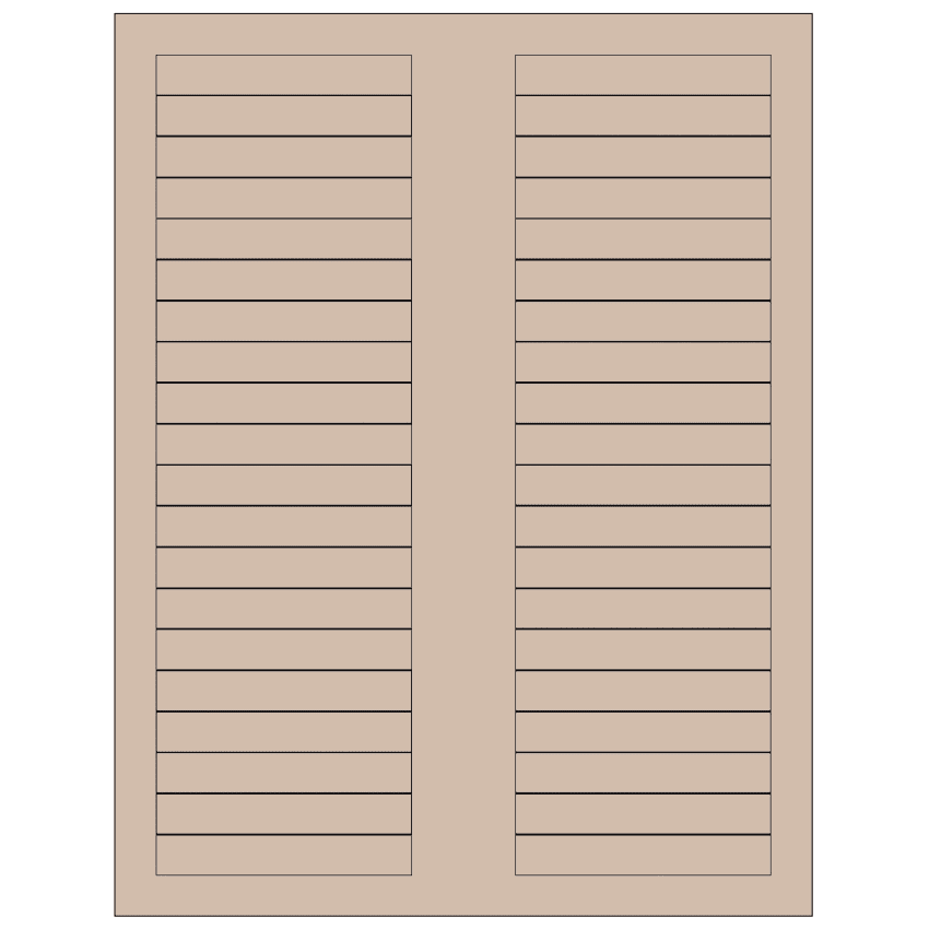 3.125" x 0.5" Pastel Tan Rectangular Sheet Labels