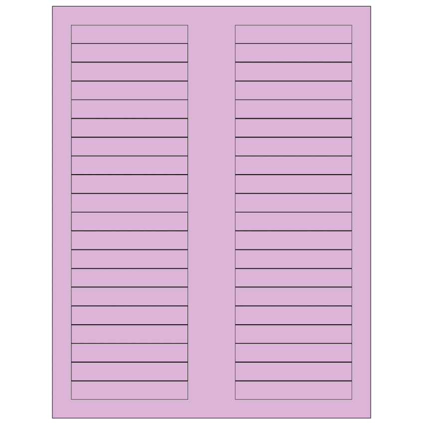 3.125" x 0.5" Pastel Purple Rectangular Sheet Labels