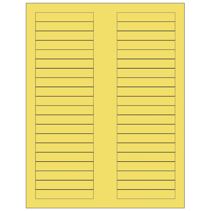 3.125" x 0.5" Pastel Yellow Rectangular Sheet Labels