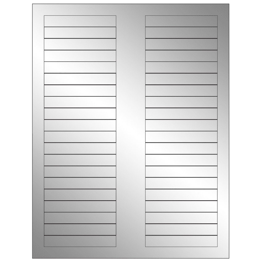 3.125" x 0.5" Silver Foil Rectangular Sheet Labels