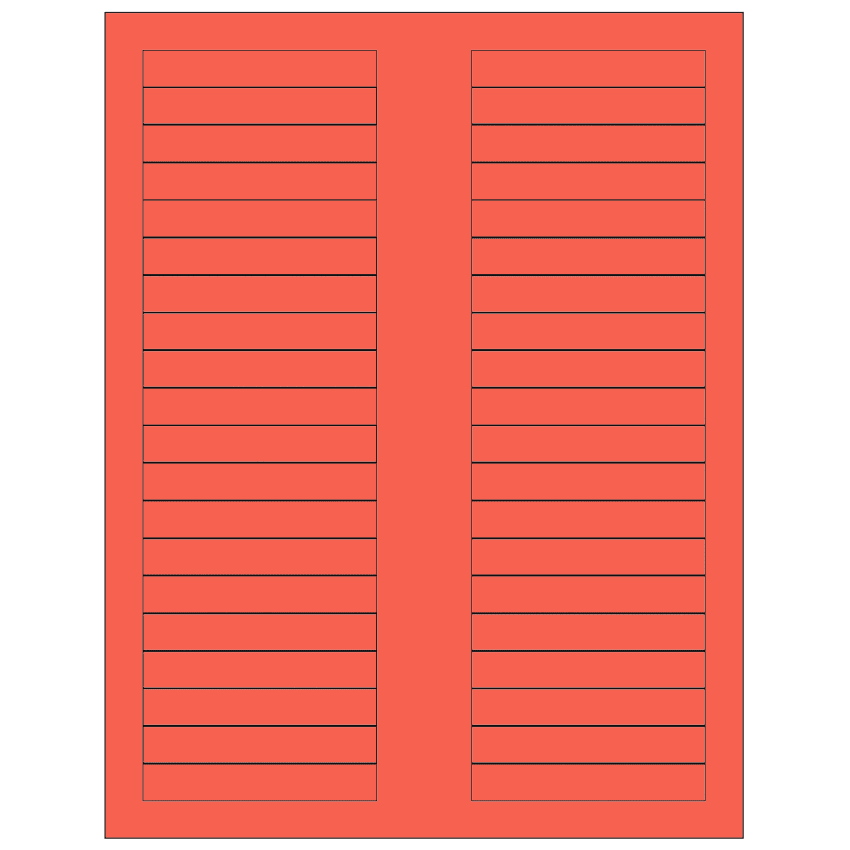 3.125" x 0.5" Red Rectangular Sheet Labels