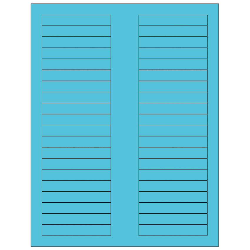 3.125" x 0.5" Turquoise Rectangular Sheet Labels